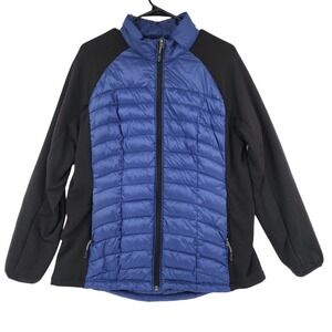 32‎ Degrees Weatherproof Down Puffer Jacket XL Women Blue Black Nylon Packable